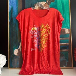 Bali Red Cap Sleeve Relaxed Tee M